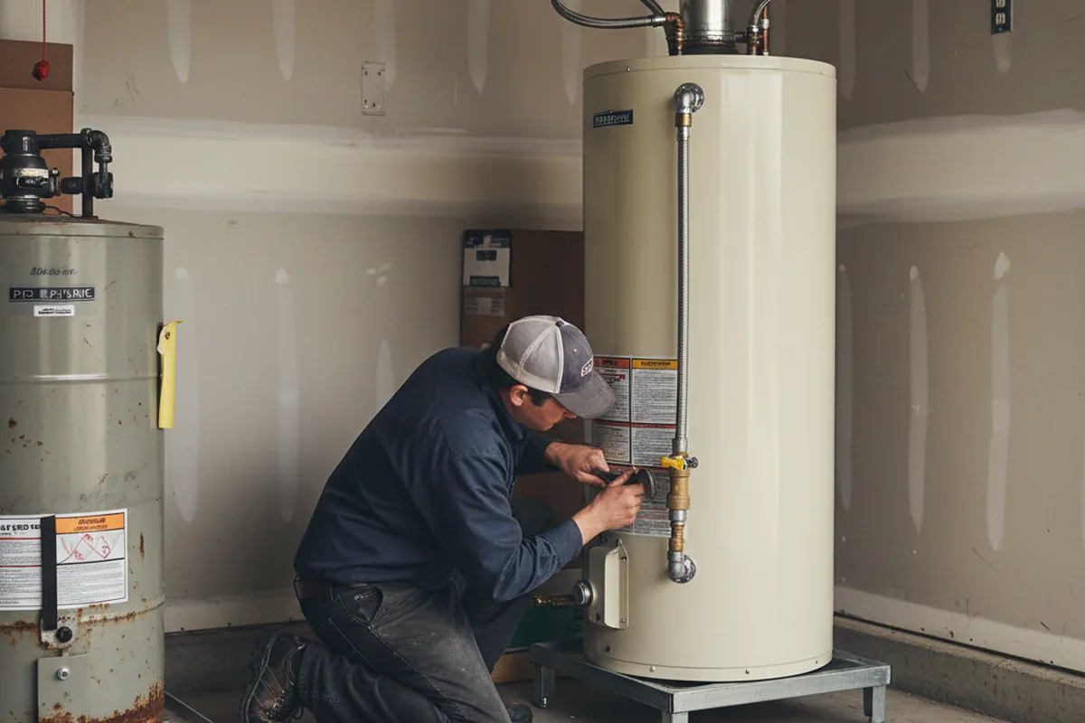 Water heater and shutoff valve replacement in Whitinsville